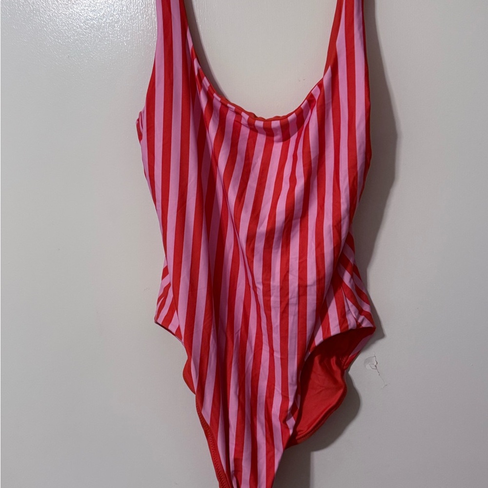 J. Crew Red & Pink Striped One-Piece Swimsuit - Kids